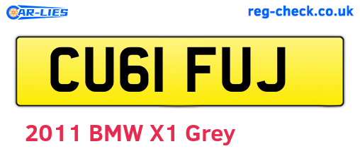 CU61FUJ are the vehicle registration plates.