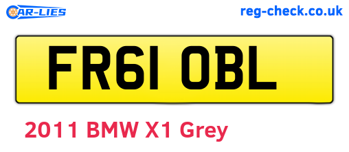 FR61OBL are the vehicle registration plates.