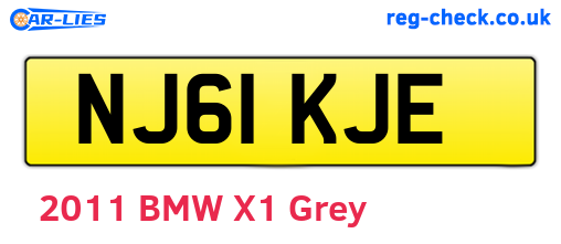 NJ61KJE are the vehicle registration plates.