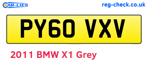 PY60VXV are the vehicle registration plates.