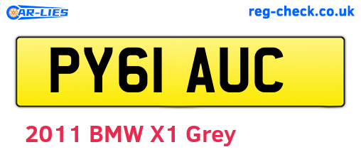 PY61AUC are the vehicle registration plates.