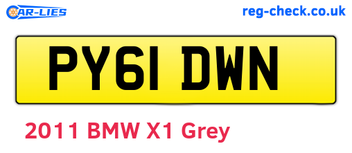 PY61DWN are the vehicle registration plates.