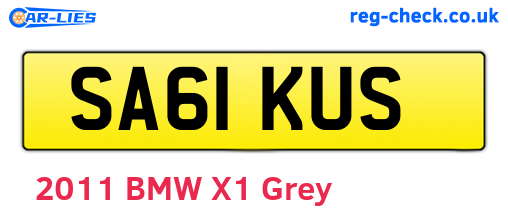 SA61KUS are the vehicle registration plates.