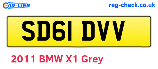 SD61DVV are the vehicle registration plates.