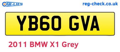 YB60GVA are the vehicle registration plates.