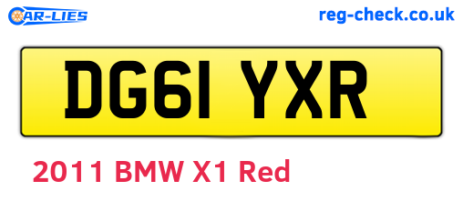DG61YXR are the vehicle registration plates.