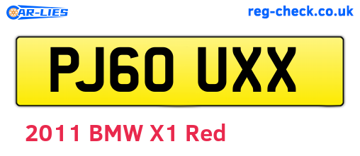 PJ60UXX are the vehicle registration plates.