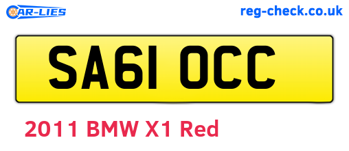 SA61OCC are the vehicle registration plates.