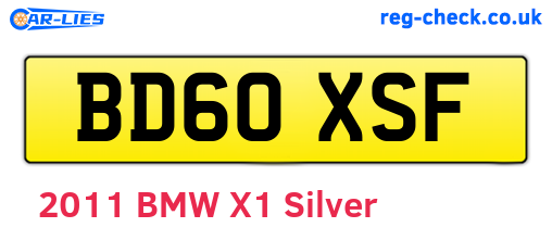 BD60XSF are the vehicle registration plates.