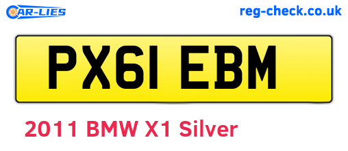 PX61EBM are the vehicle registration plates.