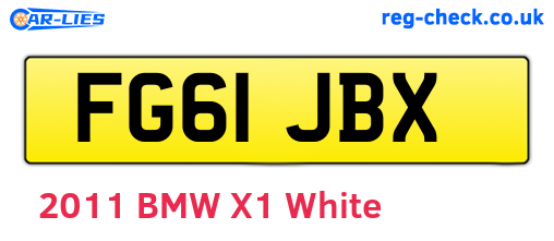 FG61JBX are the vehicle registration plates.