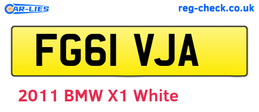 FG61VJA are the vehicle registration plates.