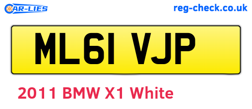 ML61VJP are the vehicle registration plates.