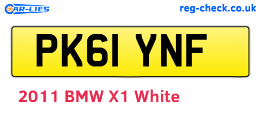 PK61YNF are the vehicle registration plates.