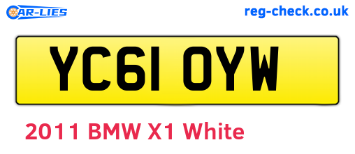 YC61OYW are the vehicle registration plates.