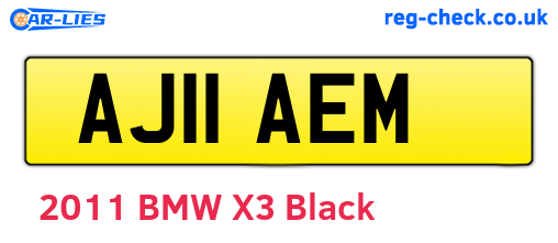 AJ11AEM are the vehicle registration plates.