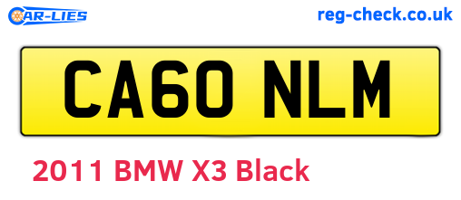 CA60NLM are the vehicle registration plates.