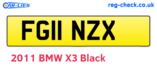 FG11NZX are the vehicle registration plates.