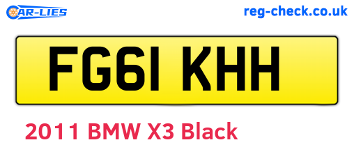 FG61KHH are the vehicle registration plates.