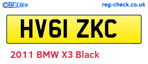 HV61ZKC are the vehicle registration plates.