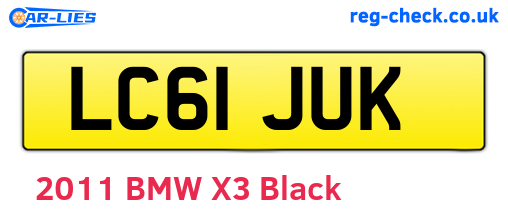 LC61JUK are the vehicle registration plates.