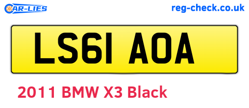 LS61AOA are the vehicle registration plates.