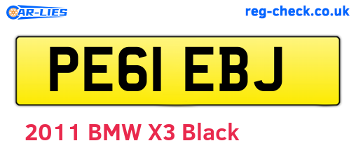 PE61EBJ are the vehicle registration plates.