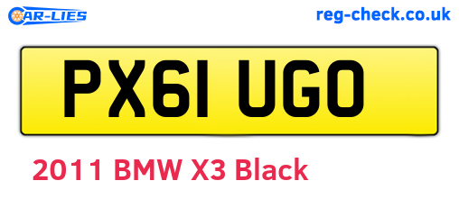 PX61UGO are the vehicle registration plates.