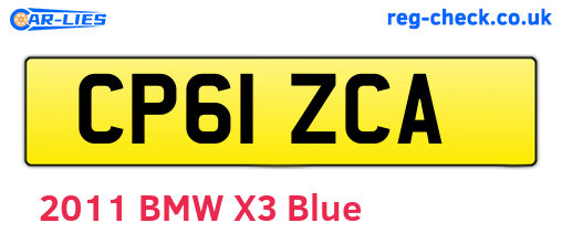 CP61ZCA are the vehicle registration plates.