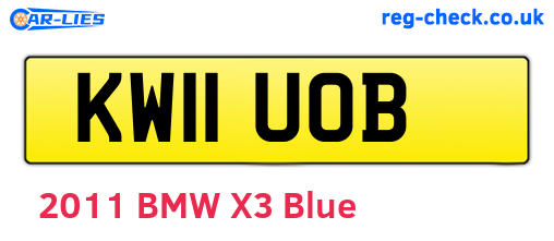 KW11UOB are the vehicle registration plates.