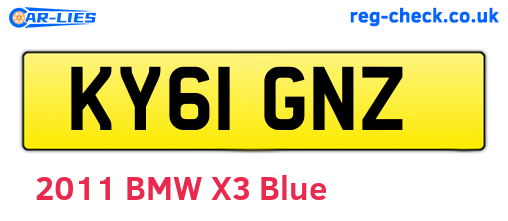 KY61GNZ are the vehicle registration plates.