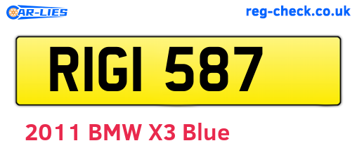 RIG1587 are the vehicle registration plates.