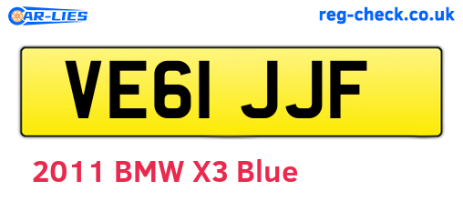 VE61JJF are the vehicle registration plates.
