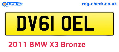 DV61OEL are the vehicle registration plates.