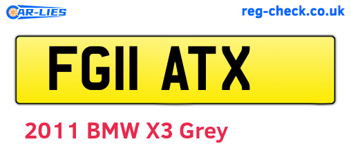 FG11ATX are the vehicle registration plates.