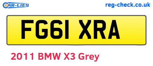 FG61XRA are the vehicle registration plates.