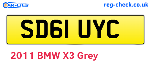 SD61UYC are the vehicle registration plates.