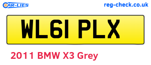 WL61PLX are the vehicle registration plates.