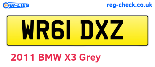 WR61DXZ are the vehicle registration plates.