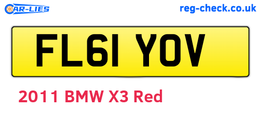 FL61YOV are the vehicle registration plates.
