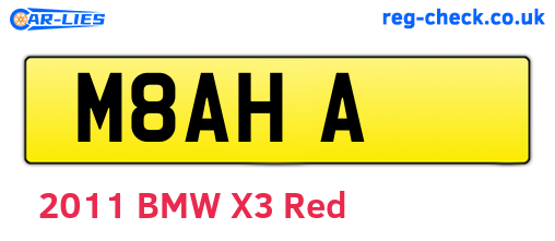 M8AHA are the vehicle registration plates.