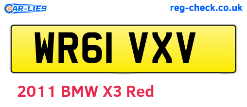 WR61VXV are the vehicle registration plates.