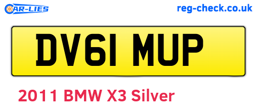 DV61MUP are the vehicle registration plates.