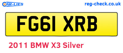 FG61XRB are the vehicle registration plates.