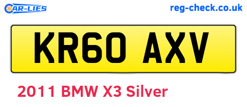 KR60AXV are the vehicle registration plates.