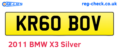 KR60BOV are the vehicle registration plates.