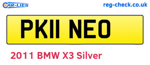 PK11NEO are the vehicle registration plates.