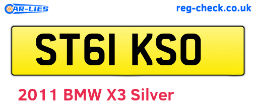 ST61KSO are the vehicle registration plates.