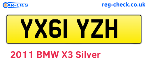 YX61YZH are the vehicle registration plates.