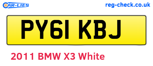 PY61KBJ are the vehicle registration plates.